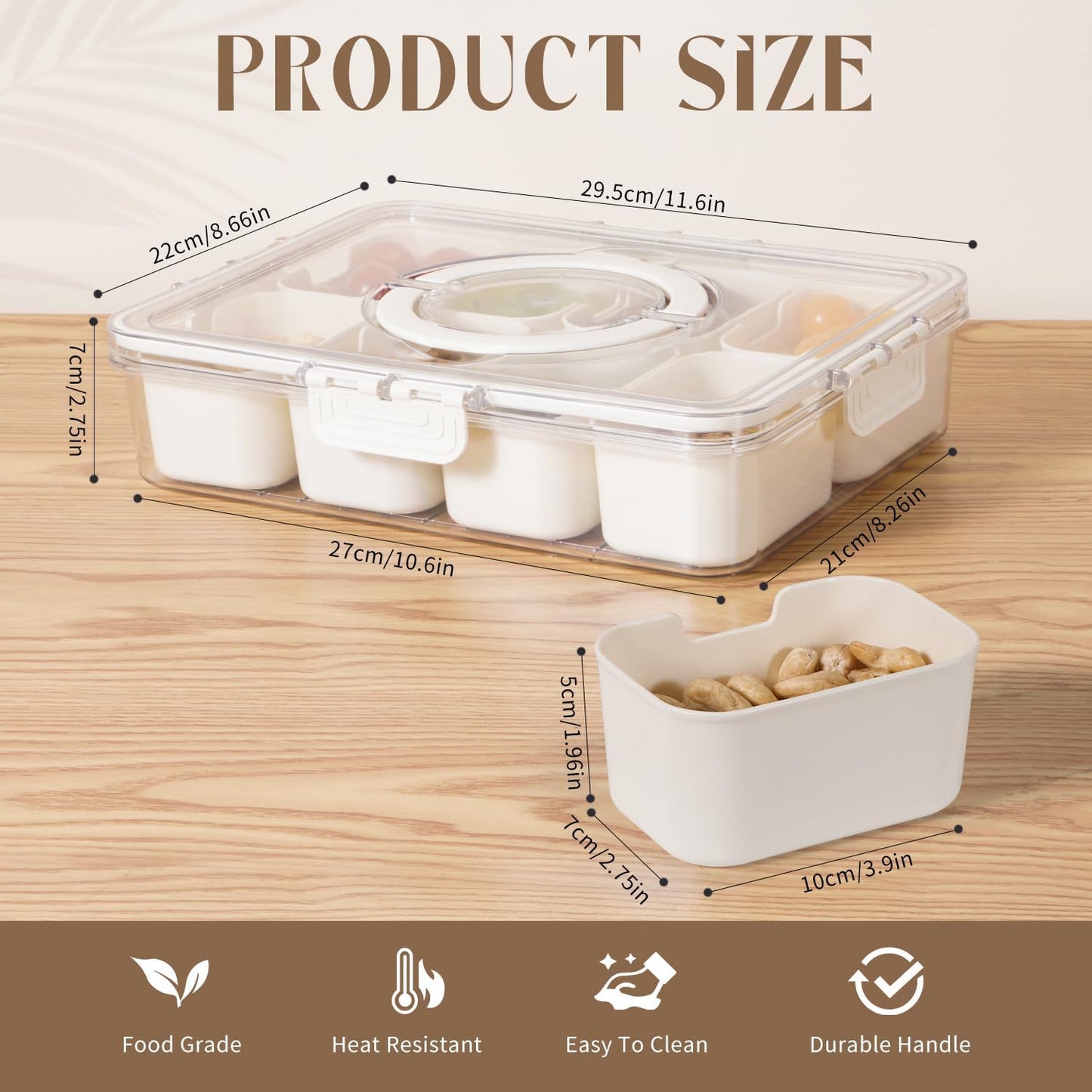 Snackle Box 8 Compartment Charcuterie Bin
