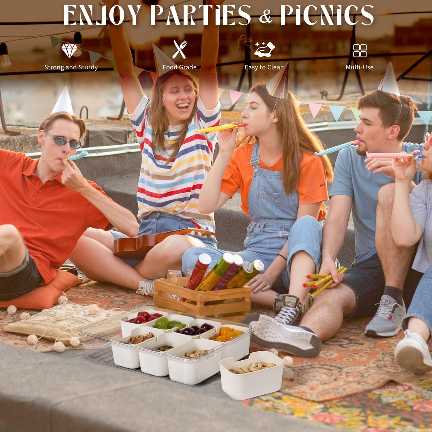 Snackle Box 8 Compartment Charcuterie Bin