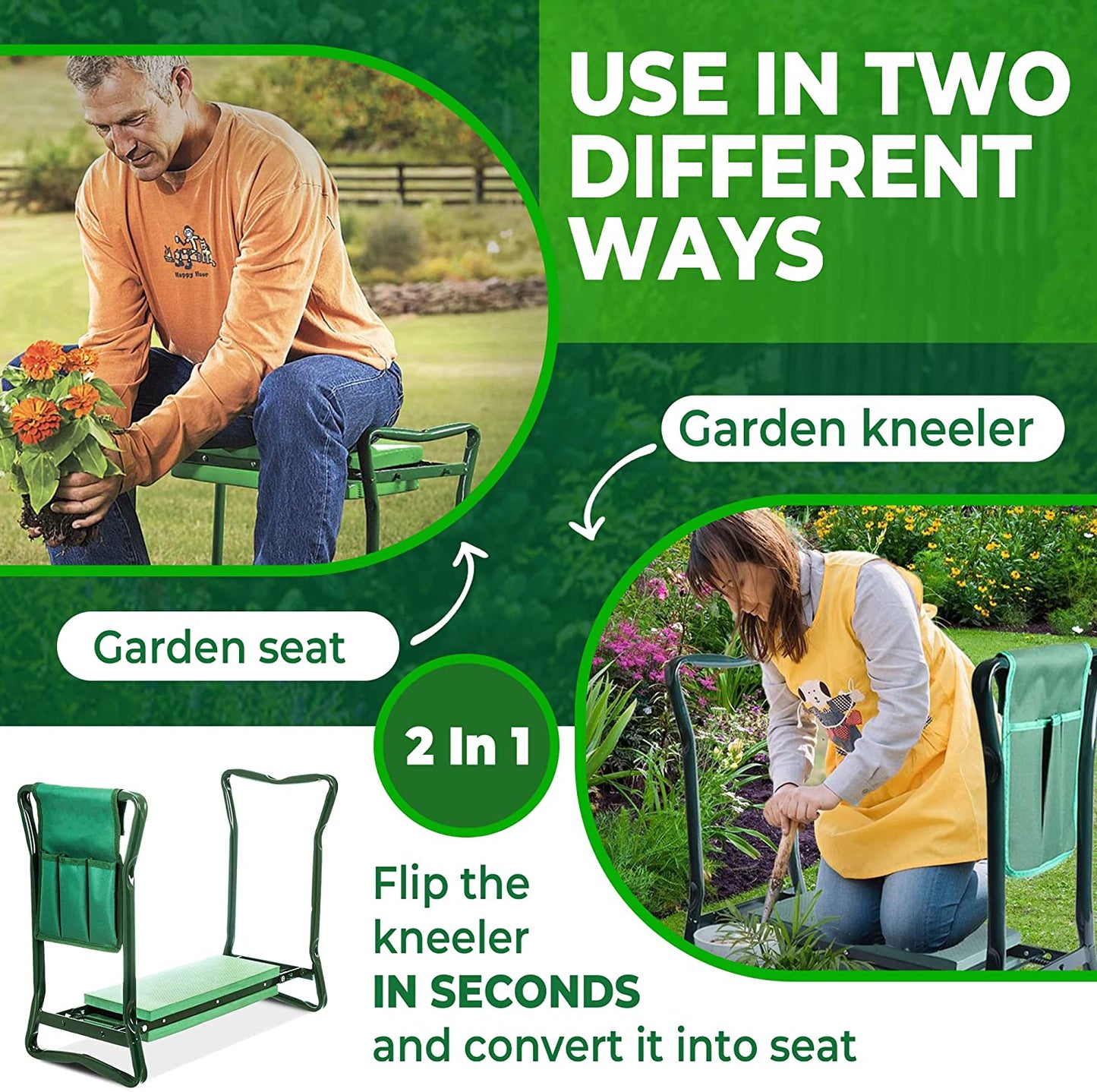CozyTerra Garden Kneeler & Seat